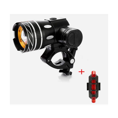 Lámpara de bicicleta luz de noche montar T6 luz brillante enfocable USB linterna recargable accesorios de bicicleta de montaña general al por mayor