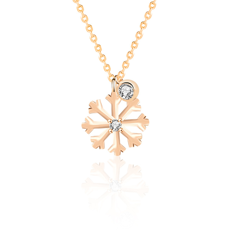 Lipoyi Singapur s925 plata moda plata collar colgante de nieve collar de clavícula de diseño simple accesorios de mujer