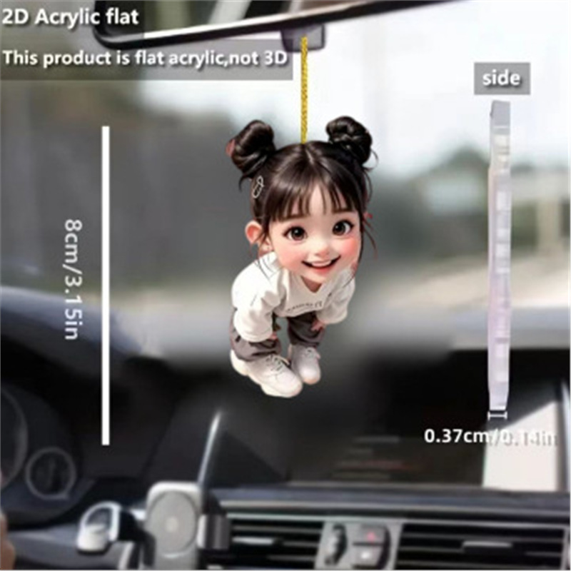 Nuevo plano acrílico transfronterizo para adorable té de leche gatos colgantes de automóviles fiestas colgantes de decoración del hogar