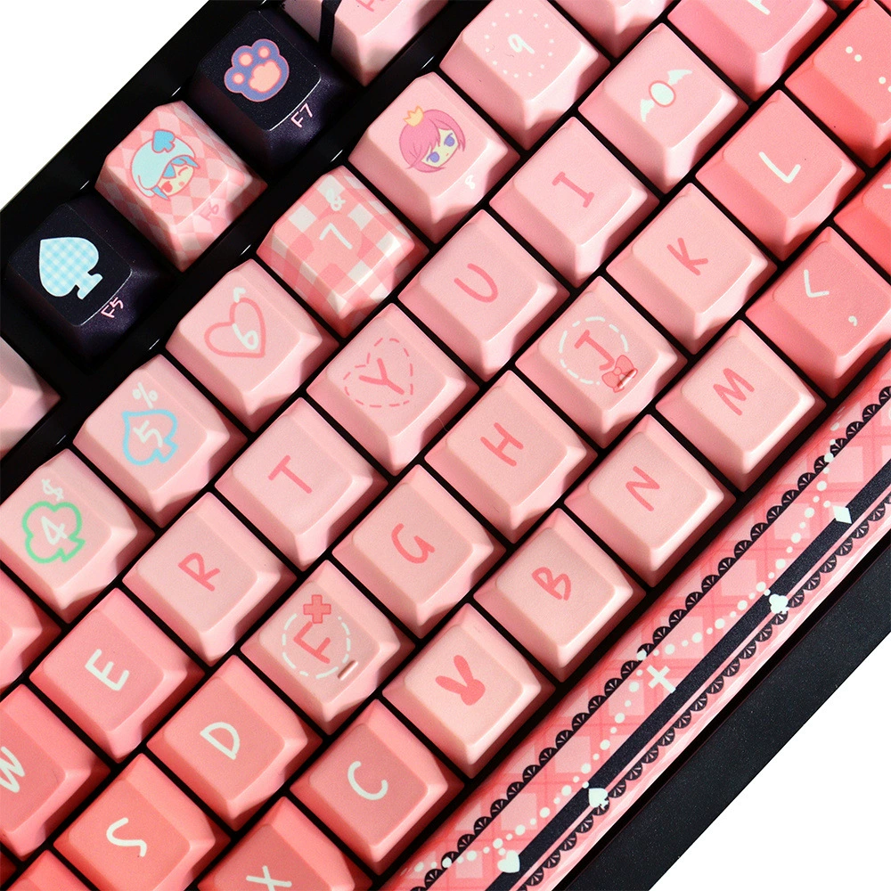 Animation Theme Guardian-Sweetheart Theme Keycaps PBT Material Pattern Clear Characters Five-sided Sublimation Keycaps