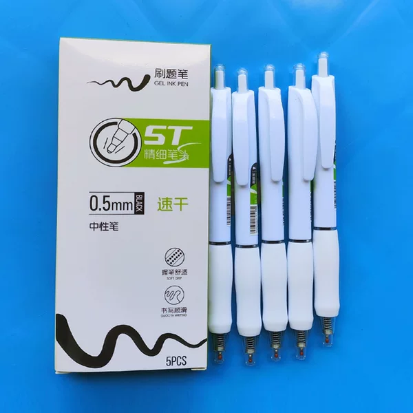 Retractable gel pen, ST tip 0.5, smooth writing pen for students' exams, office signature pen, ballpoint pen