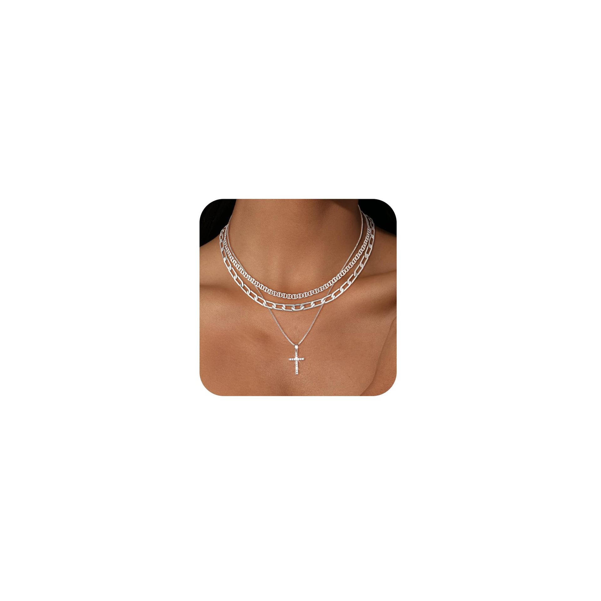 Men's Figaro Chain Necklace Layered Personalized Snake Chain_voghion.com