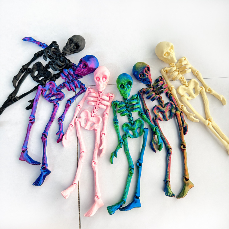 国境を越えた人気の 3D プリントのスカルスケルトン人間の関節が可動する子供用ハロウィンおもちゃクリエイティブ冷蔵庫マグネット|undefined