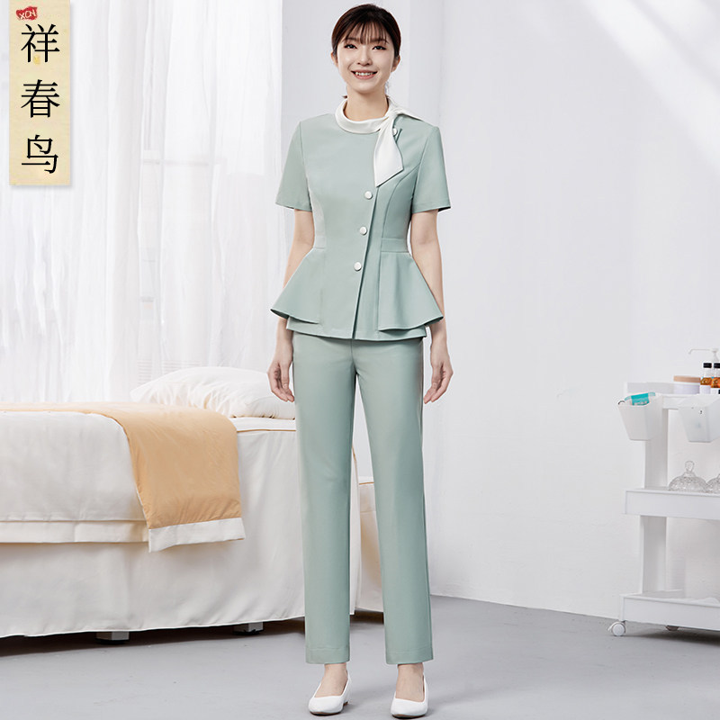 Xiangchun Niao High-End Beauty Salon Medical Nurse Uniform Spring/Summer Hospital Dental Pharmacy Front Desk Reception Two-Piece Set