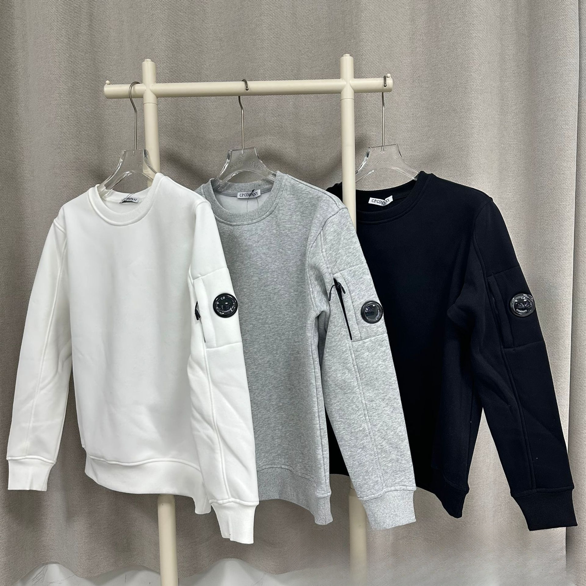 Company Export Fleece-Lined Zipper Trendy Brand Men and Women Couple Cp Glasses Round Lens Pullover Casual Sweatshirt