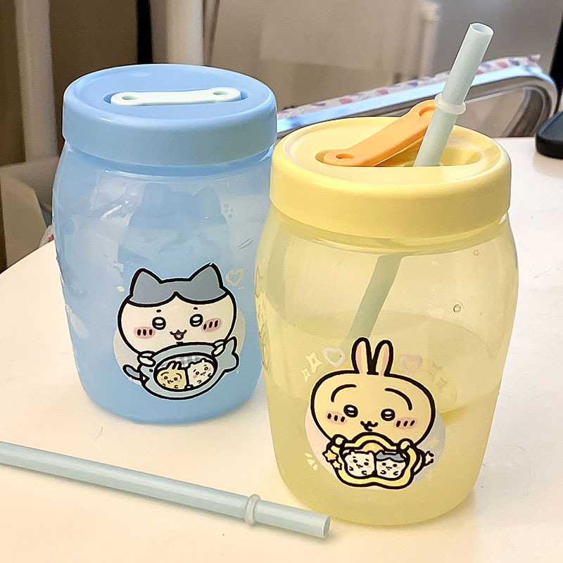 지이카와 550ml 대용량 빨대컵 어린이 휴대용 물컵 흘림 방지