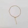 Ankle bracelet, golden tennis accessory, European style, diamond encrusted, wholesale