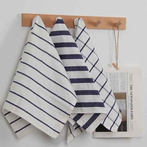 Japanese blue striped tablecloth placemat napkin tea towel cover cloth food photography background fabric minimalist Japanese style