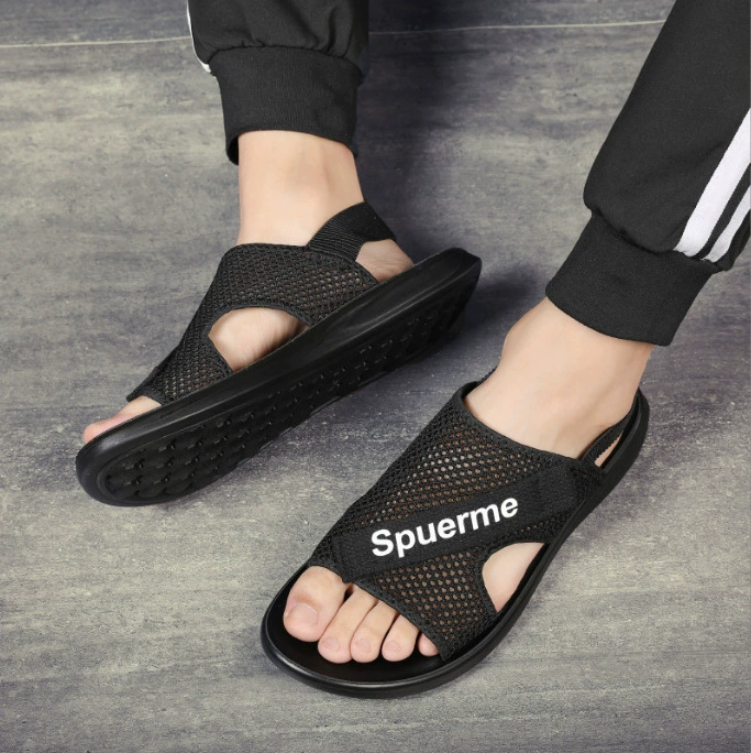 Сандалии мужские летние 2023 Верхняя одежда в новом стиле Спортивные сандалии и тапочки двойного назначения Плетеная Повседневная пляжная обувь с вырезами Модная