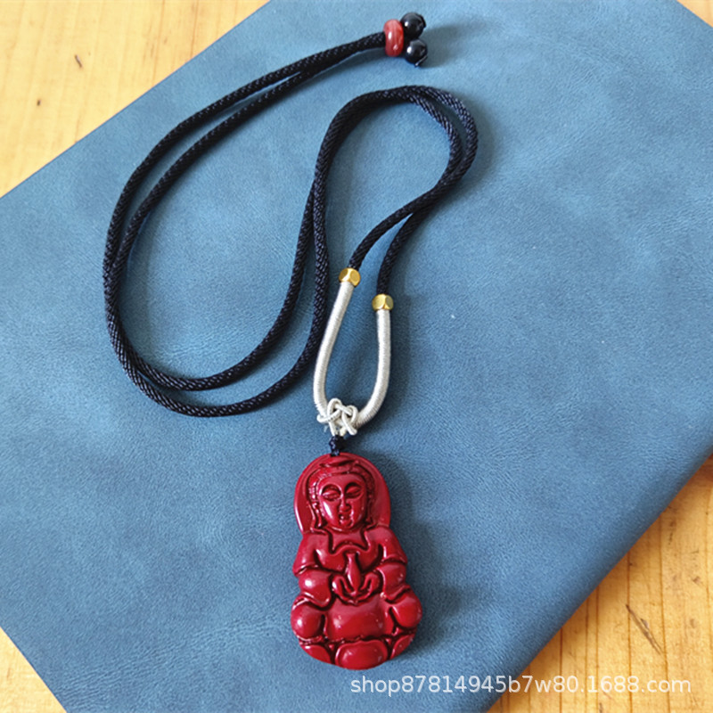 검은 밧줄이있는 Zijinsha No. 1 관음 (39*24mm)