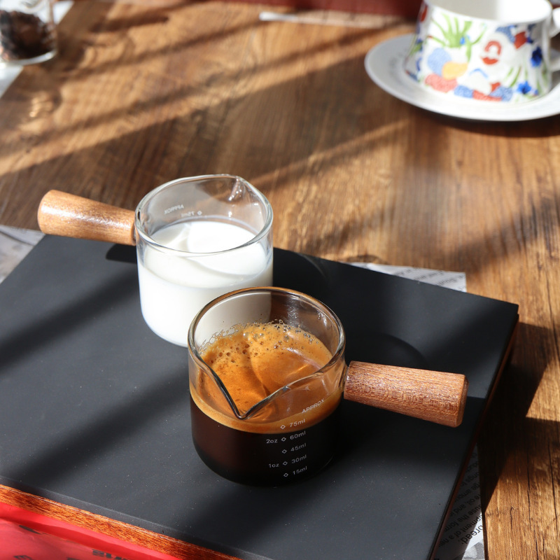 Espresso Machine Home Creative Log Style Coffee Corner Coffee Extraction Cup with Scale Espresso Small Milk Cup