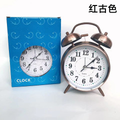 金属ベル目覚まし時計 4inch サイレントベッドサイド小さな置時計アンティークデスク小さな時計義烏スポット卸売