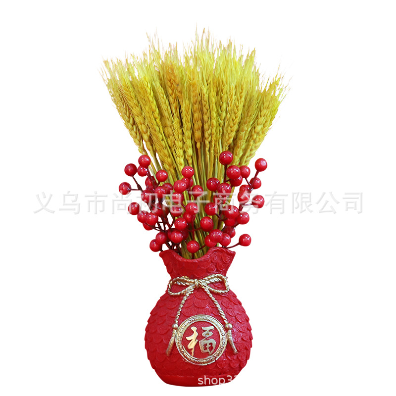Oro trigo oído flor seca fortuna fruta bolsa de dinero salón decoración ramo apertura inauguración Nuevo Hogar regalo Año Nuevo