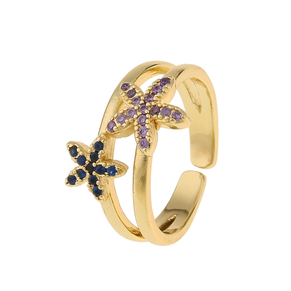 Fashion Five-pointed Star Starfish Opening Adjustable Ring Wholesale display picture 8