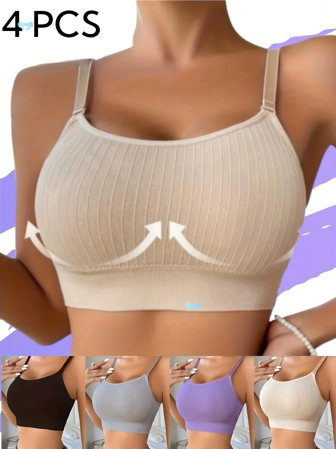 4шт. Спортивные бюстгальтеры с швами. Спортивные бюстгальтеры для бега и трансграничных перевозок.