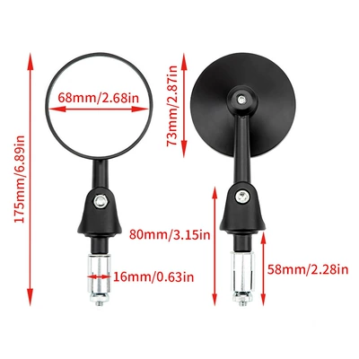 Motorcycle rearview mirror folding handlebar rearview mirror