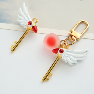 Variety Sakura Wand Keychain Kurelo Magic Messenger Car Keychain Protective Cover Cute Girly Heart School Bag Pendant