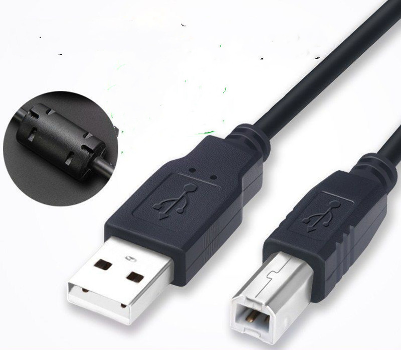 Factory USB printing line 2.0 black 1.5m/3m/5m/10Musba/B pure copper square printer data line
