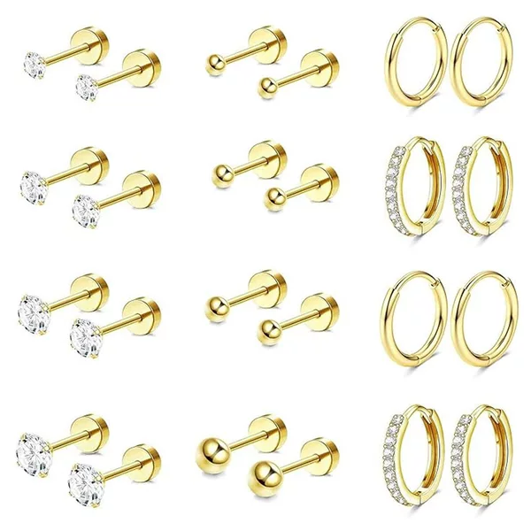Amazon Hot Selling Stainless Steel Earrings suit Europe and America INS Style Niche Fashion Earrings Earrings Titanium Steel Factory