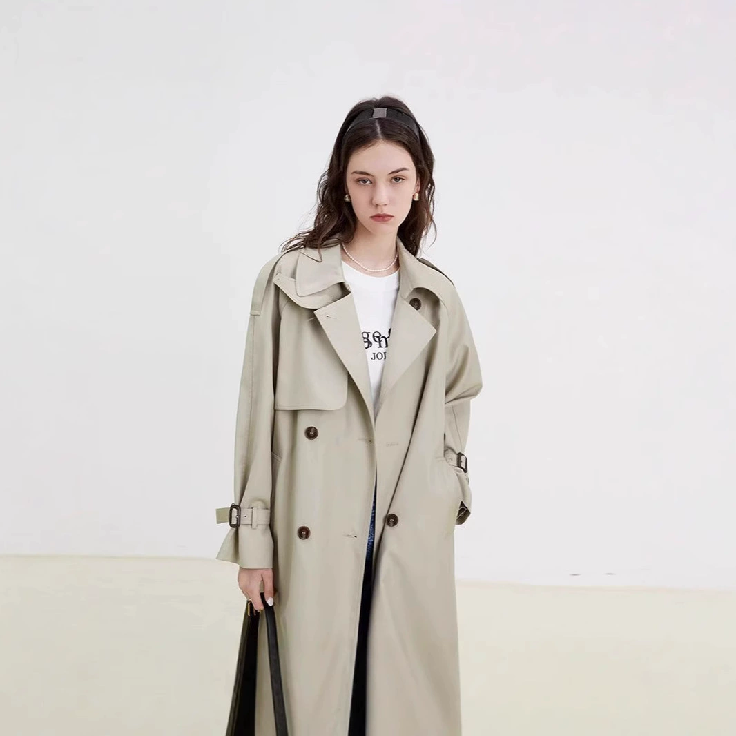 Длинный ретро осенний trench coat, пиджак, костюм, 2024 год, средняя длина, свободного кроя, для подростков