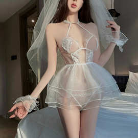 情趣内衣新娘装激情制服蕾丝清纯甜美婚纱性感透明公主套装性感