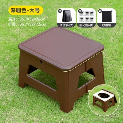 Outdoor Toilet Car Portable Kempinq və səyahət - large-yellow-coffee-color-with-lid-garbage-bag-6-small-packets-of-solidifier-storage-bag
