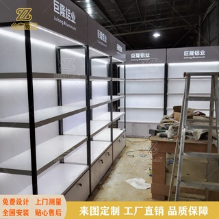 电器饭煲门店展销落地分层储物商用定做展示柜落地多层商用储物柜