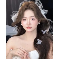 ヘラのオリジナルの仙気手作りレースの網糸の甘い新婦の頭飾りのフランス式の復古の花の朝の服のウェディングドレスのヘアピン
