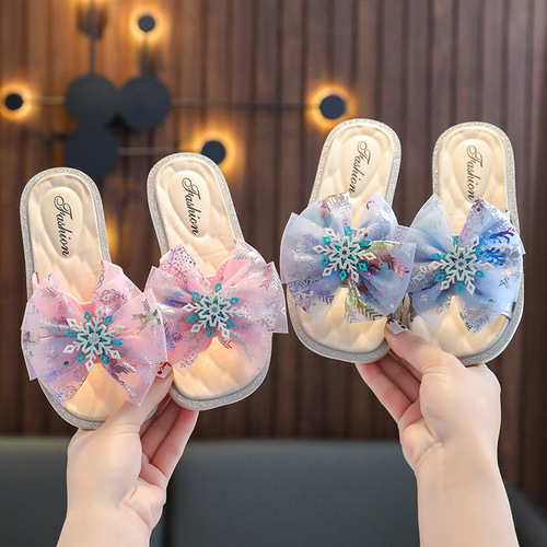 Children's slippers summer home indoor non-slip girls baby outdoor fashion soft bottom infant princess style slippers