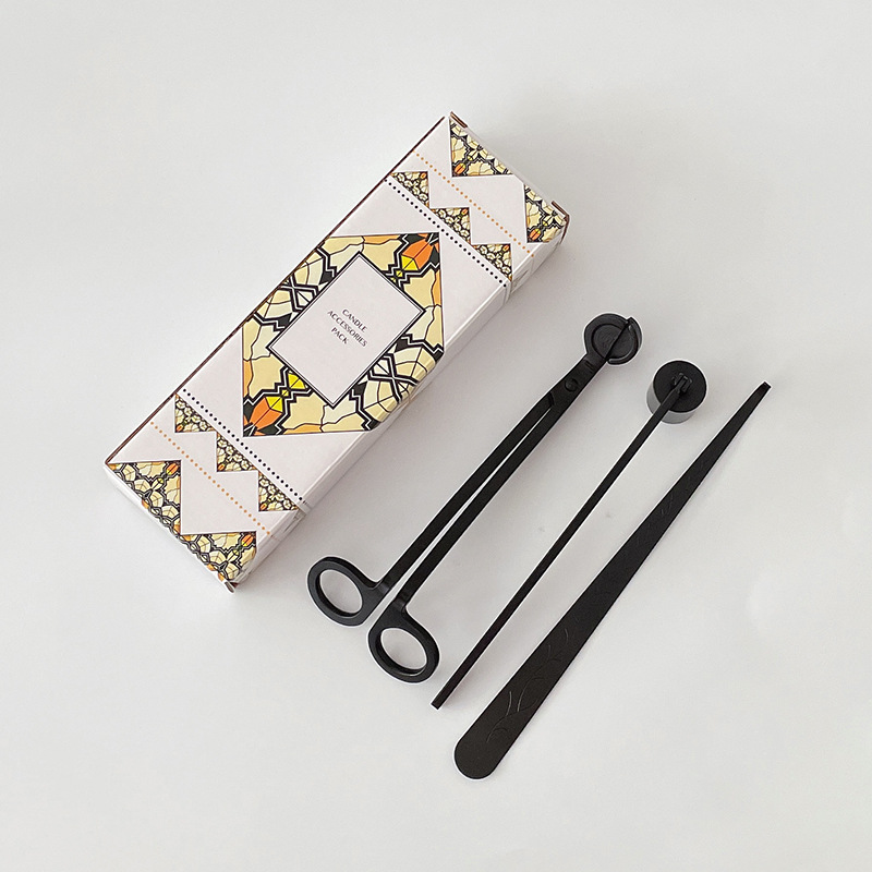 Conjunto de herramientas para velas de aromaterapia - Diseño moderno simple, incluye cortador de vela de acero inoxidable, extintor de vela y encendedor, venta al por mayor