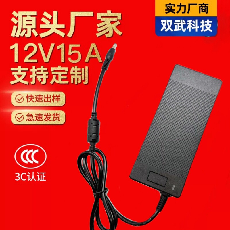 Factory Direct Sales High Power 12V15A Power Adapter Motor Electrical Water Pump Car Vacuum Cleaner Refrigerator Charger