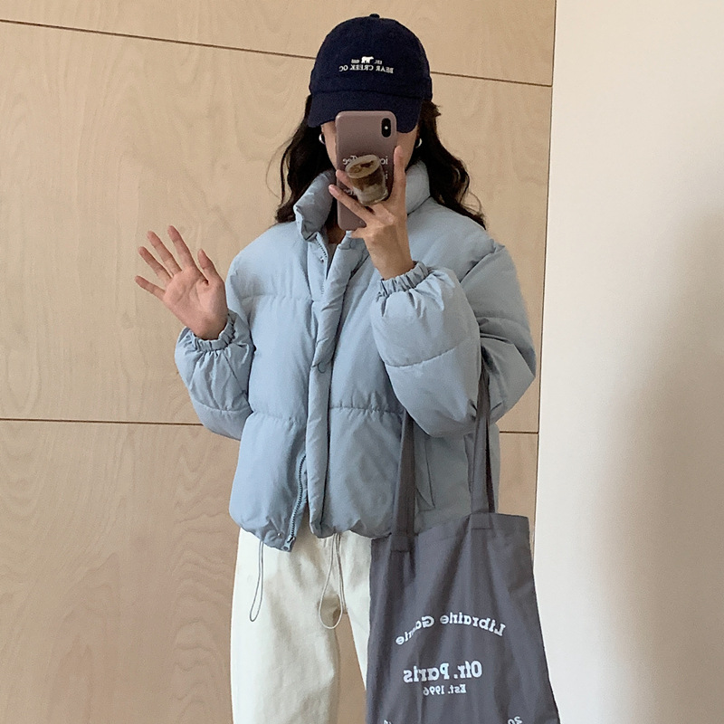2025 ropa de algodón femenina ultra corta otoño invierno nuevo pequeño engrosado estilo coreano suelto ropa de pan de algodón chaqueta de algodón