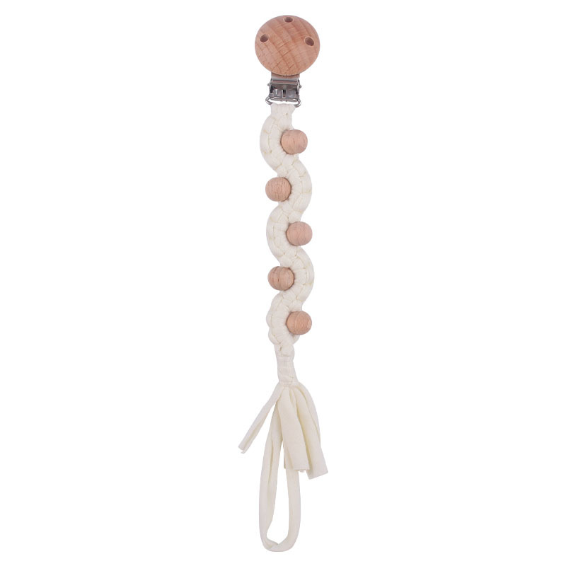 Bebé suministros de haya chupete clip bebé creativo DIY hecho a mano algodón tejido chupete cuerda anti-gota cadena
