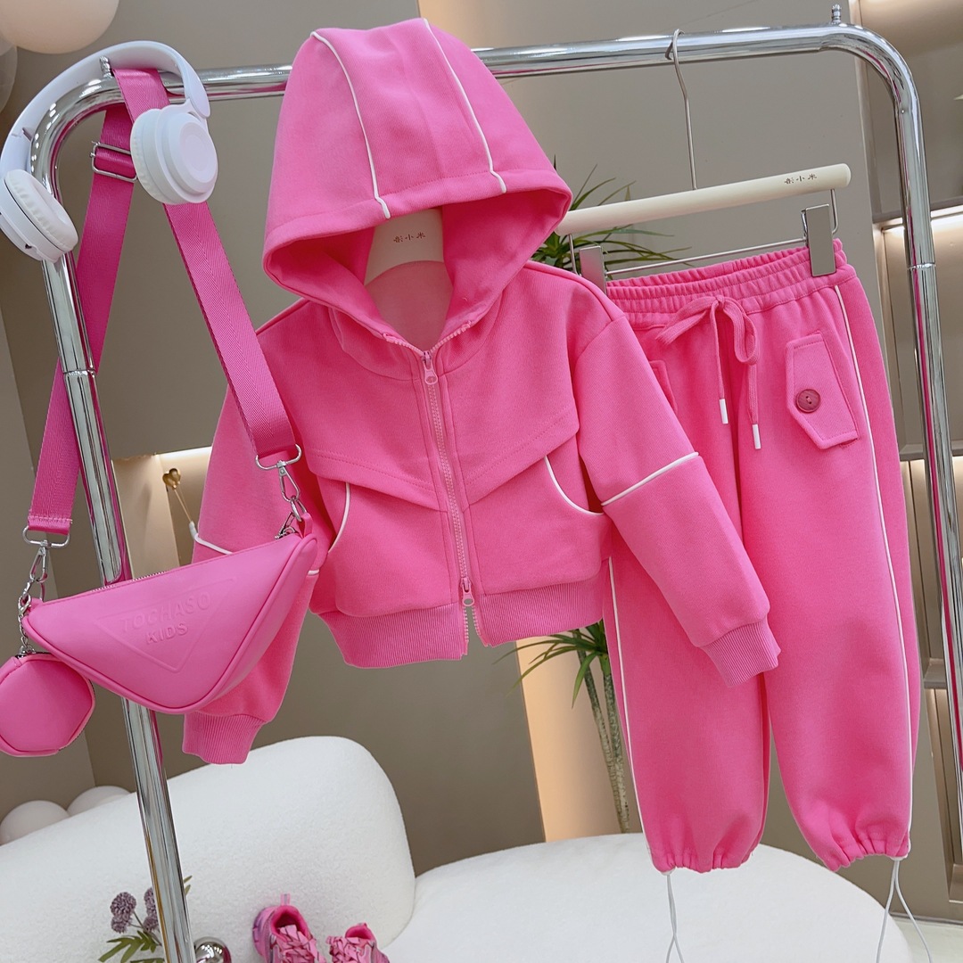 女童春装韩系运动服儿童女亲子装秋装2025新款连帽母女装休闲套装