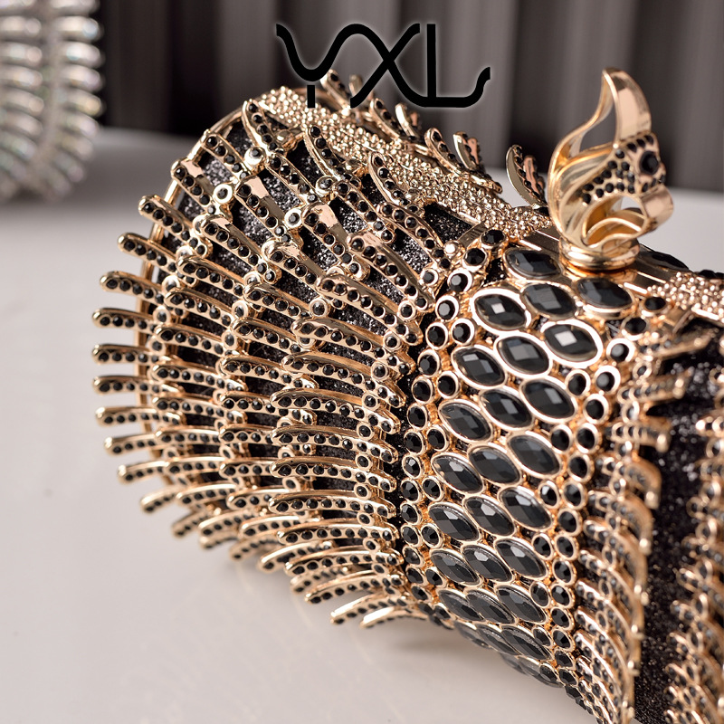 Bolso de cena transfronterizo de nuevo estilo con incrustaciones de diamantes Bolso de vestido de banquete europeo y americano Bolso de embrague de banquete de diamantes llenos new clucth bag