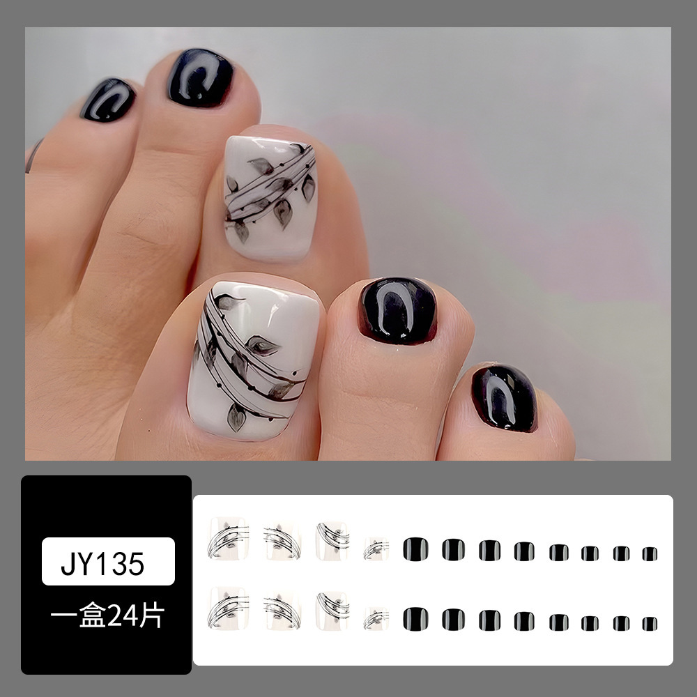 Venta caliente parche de uñas de pie desgaste de uñas de belleza de uñas pieza al por mayor elegante pieza de uñas de pie blanco dedo del pie fábrica de uñas