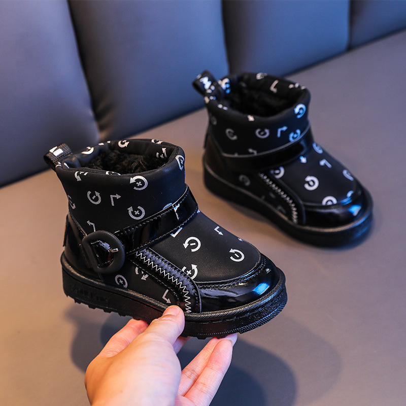 Scarponi da neve per bambini, stivali invernali resistenti all'usura e ispessiti, stivali alla moda per ragazzi e ragazze, morbidi e caldi per bambini,_voghion.com