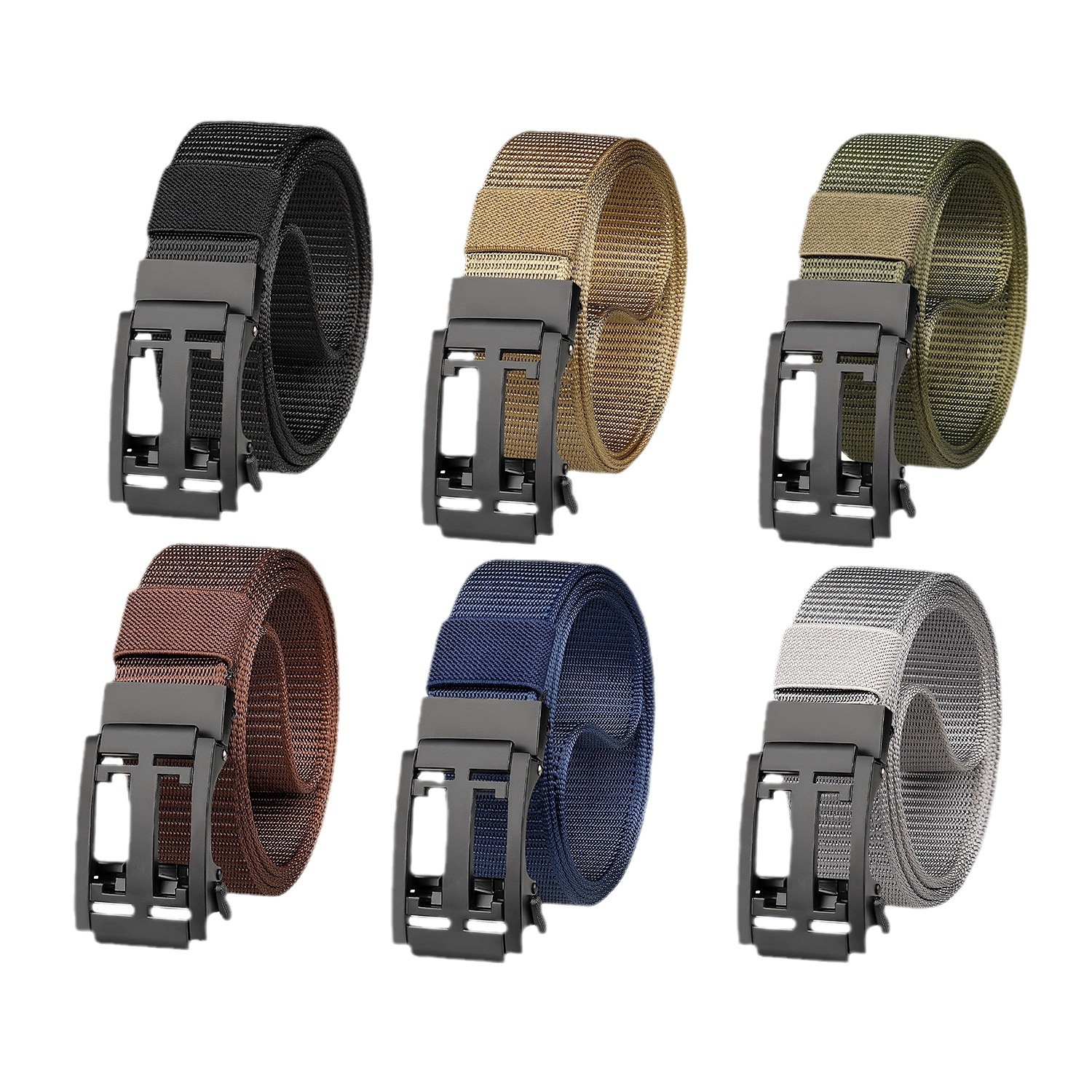 Transfronterizos venta caliente ocio cinturón de nylon hombre sin dientes hebilla automática tendencia juvenil cinturón de lona universal hombre