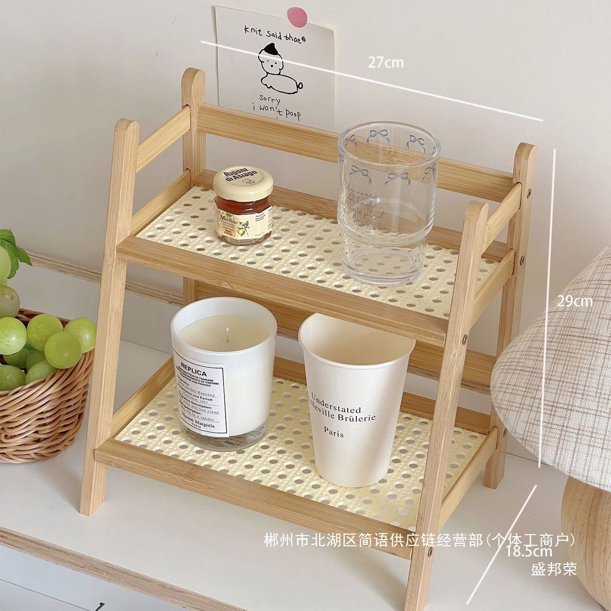 Fábrica directa ins estantes de cocina estilo medieval de cocina de doble capa estante de taza estante de almacenamiento estante de condimentos estante de mesa