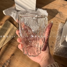 玻璃水杯家用玻璃茶杯女可爱啤酒杯ing风高颜值简约韩版牛奶杯