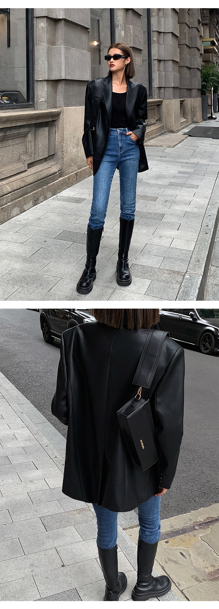 Long Sleeve Sleeve Length Women's Streetwear Solid Color Pocket Single Breasted Leather Jacket Casual Jacket