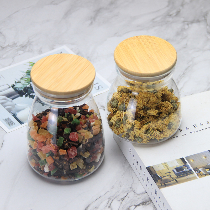 Botella de condimento de estilo japonés cocina frasco de almacenamiento de alimentos frasco cuadrado de vidrio sellado frasco de almacenamiento de granos de café doméstico con cuchara de madera