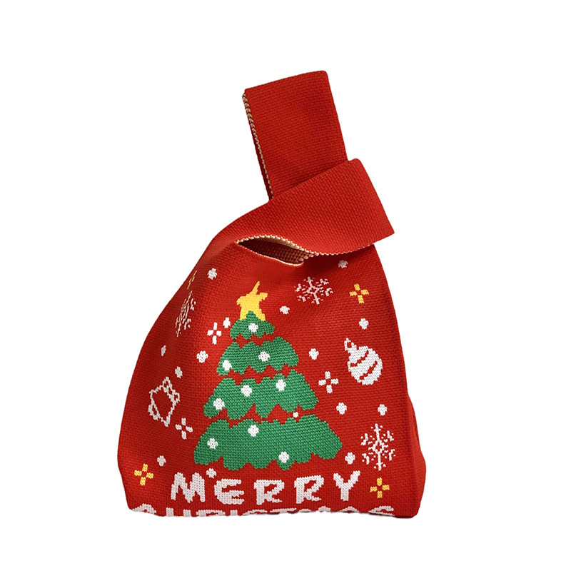 Bolsas de tejido de Navidad al por mayor bolsas de regalo de Nochebuena bolsas de dulces bolsas de regalo de empresa bolsas de mano creativas