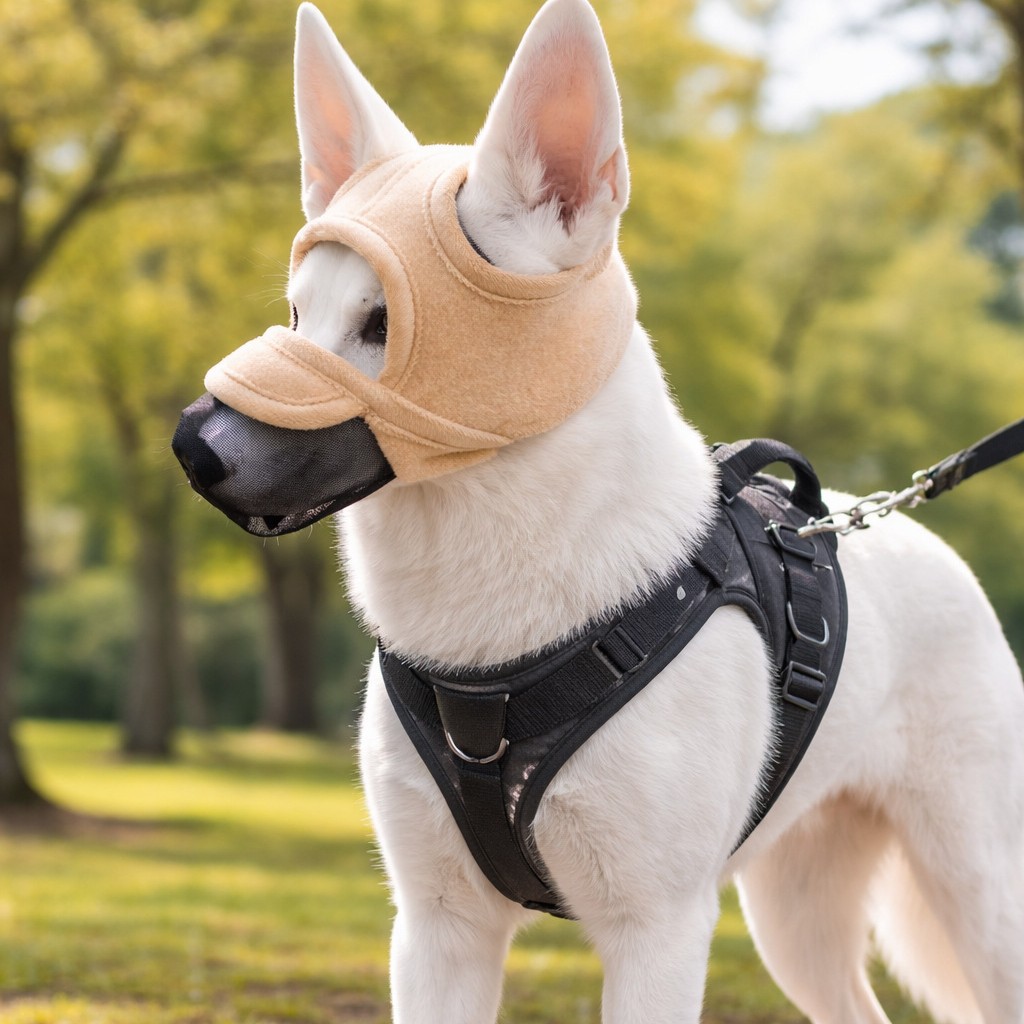 New Pet Muzzle Mask, Half-Cover Dog Headgear, Outdoor Protection Against Mosquitoes, Prevents Accidental Eating, Prevents Tearing and Biting, Suitable for Small and Medium-Sized Dogs