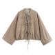 BM & MD & ZA New Women's Fashion New Chinese Style Lace-up Crewneck Short Jacket Fashion Joker 0607