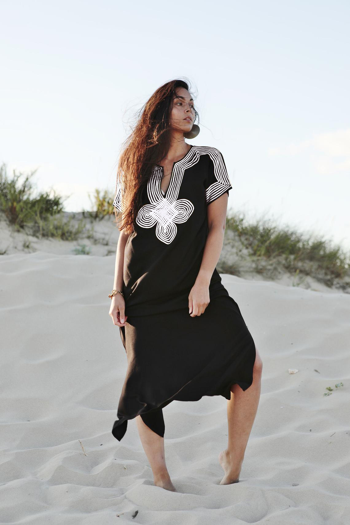 Nouveau coton corde broderie longue jupe plage protection solaire vtements maillot de bain blousepicture2