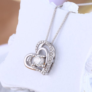 18K Gold Set Diamond Necklace Women's 20 Points Pendant Clavicle Chain Heart-shaped Pendant Simple Gift Matching Certificate