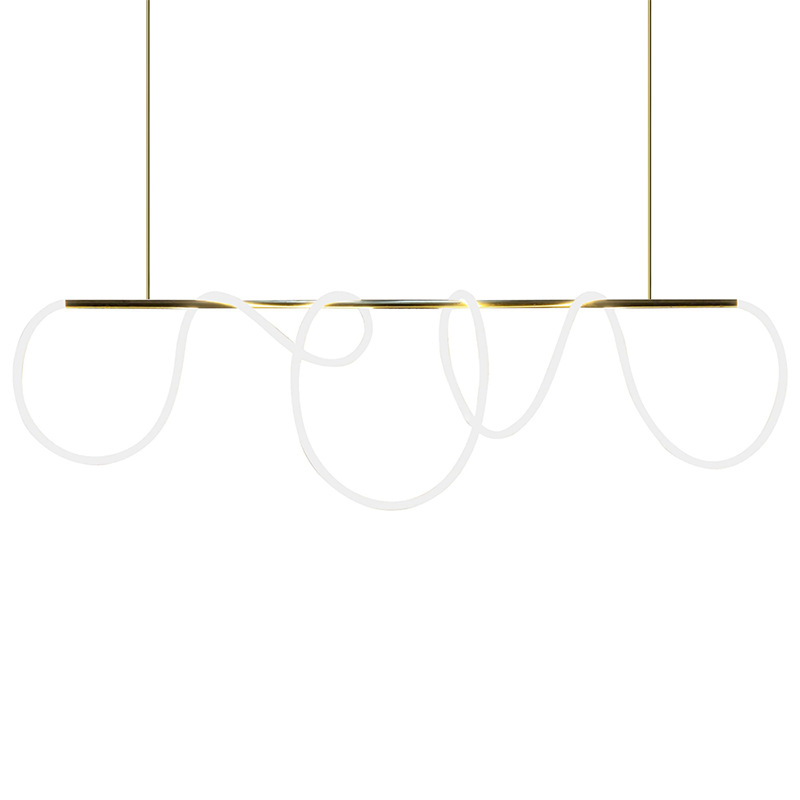 Lámpara de mesa de comedor moderna de diseño flexible, lámpara colgante personalizada para comedor, lámpara de barra de silicona de estilo minimalista, estilo minimalista.