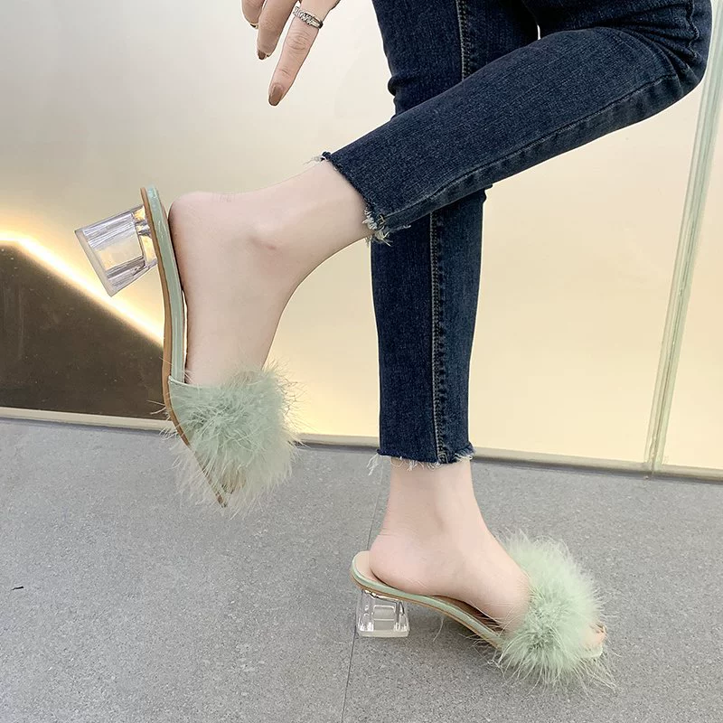 2021 Весна и лето новые полутапочки Mao женские толстые с корейской модной удобной верхней одеждой сандалии больших размеров оптом