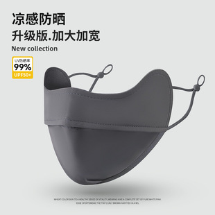 2025 New Style Extra-large Widened Face-covering Sun Mask Women's Summer Thin Eye-protecting Corner Ice Silk UV-protection Mask